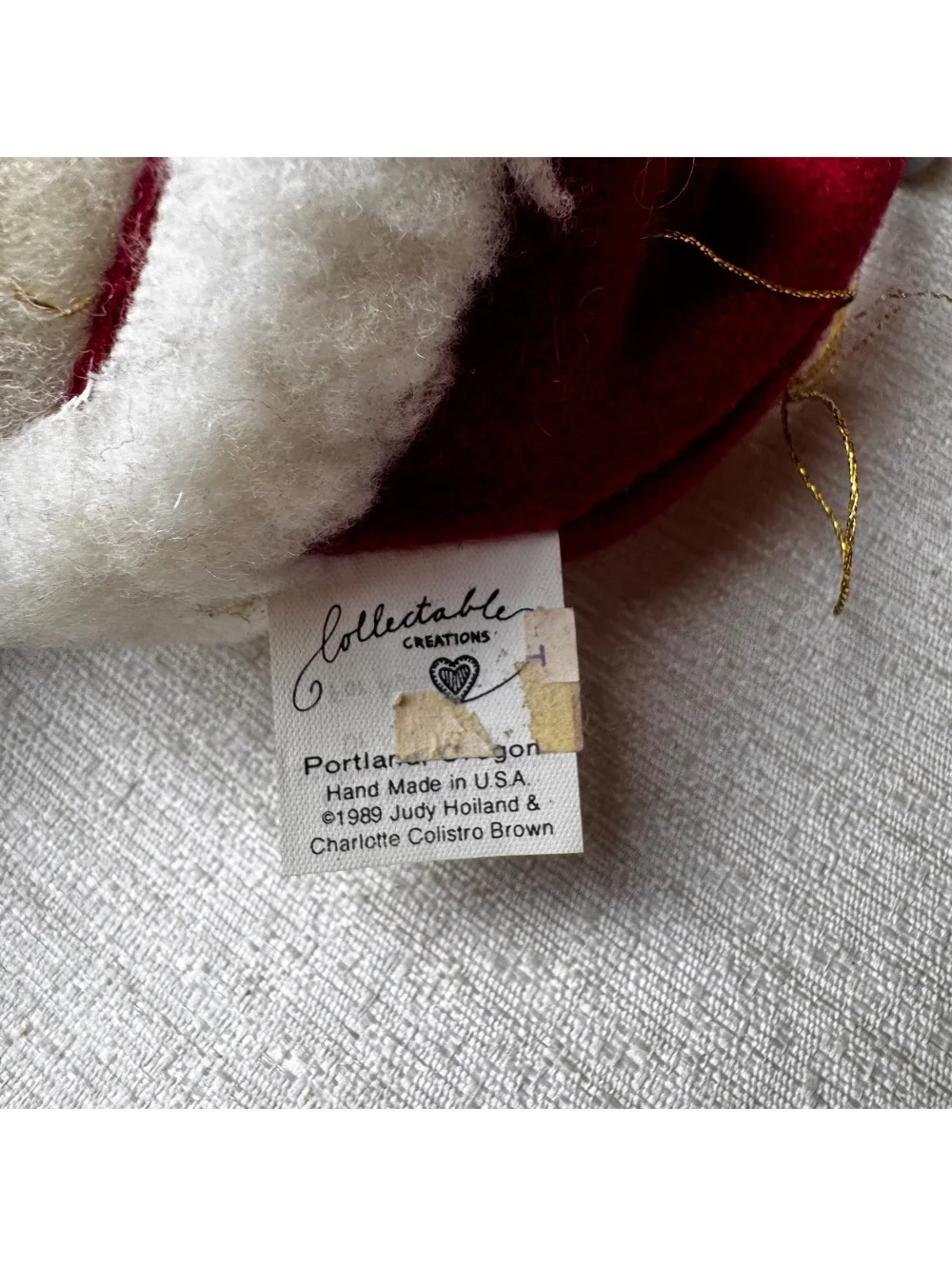 Vintage Collectable Creations Santa Face Ornament 1989 Handmade USA Christmas
